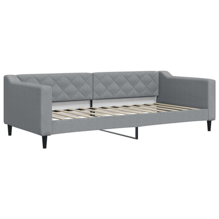 daybed med udtræk og skuffer 90x200 cm stof lysegrå