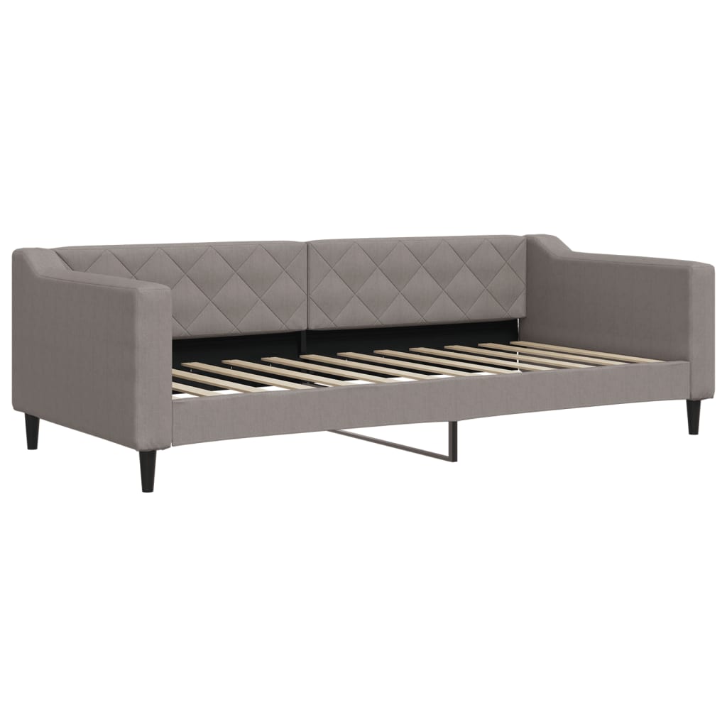 daybed med udtræk og skuffer 90x200 cm stof gråbrun