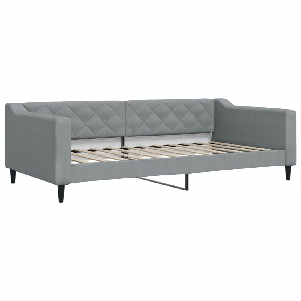 daybed med udtræk og skuffer 100x200 cm stof lysegrå