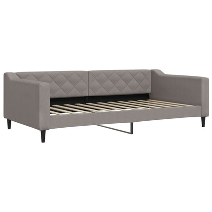 daybed med udtræk og skuffer 100x200 cm stof gråbrun