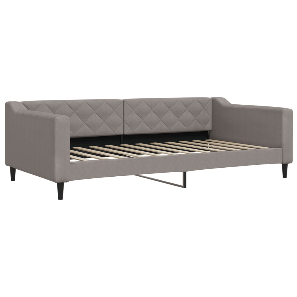 daybed med udtræk og skuffer 100x200 cm stof gråbrun