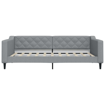 daybed med udtræk 100x190 cm stof lysegrå