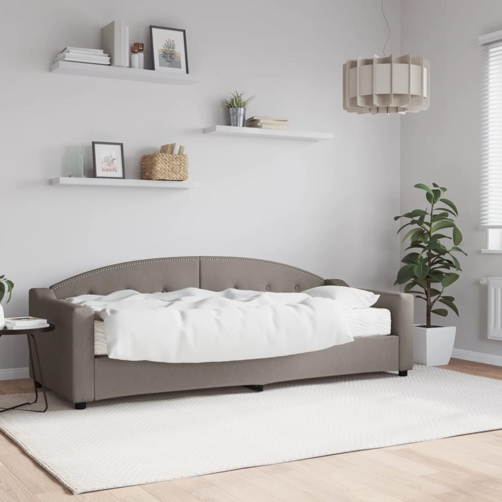 daybed med madras 80x200 cm stof gråbrun billede