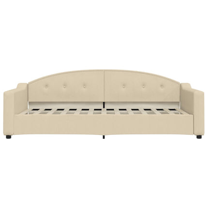 daybed med madras 90x200 cm stof cremefarvet