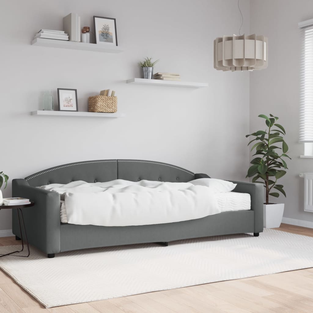 daybed med madras 100x200 cm stof mørkegrå