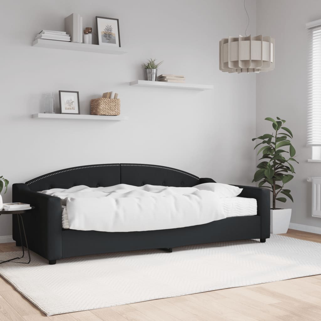 daybed med madras 100x200 cm stof sort