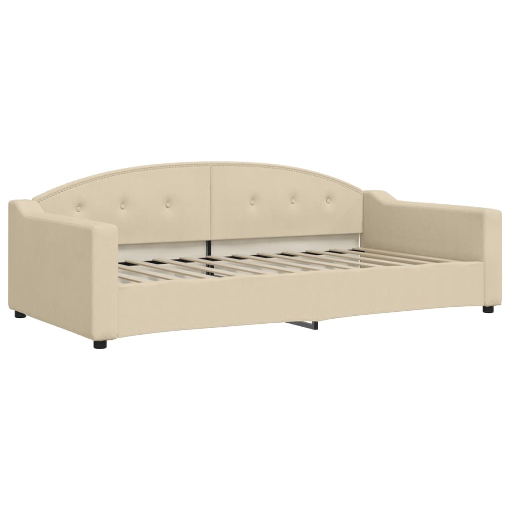 daybed med madras 100x200 cm stof cremefarvet