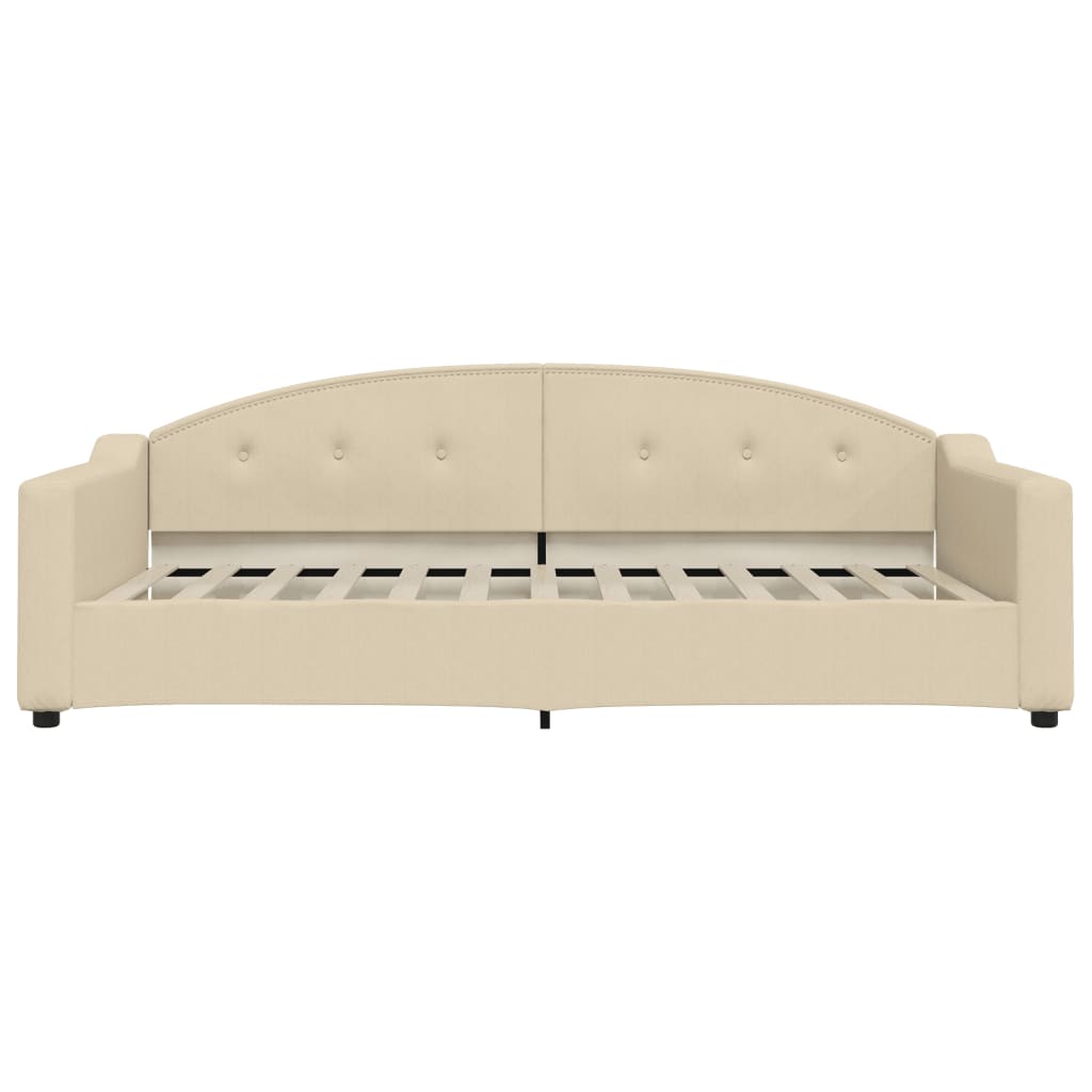 daybed med madras 100x200 cm stof cremefarvet