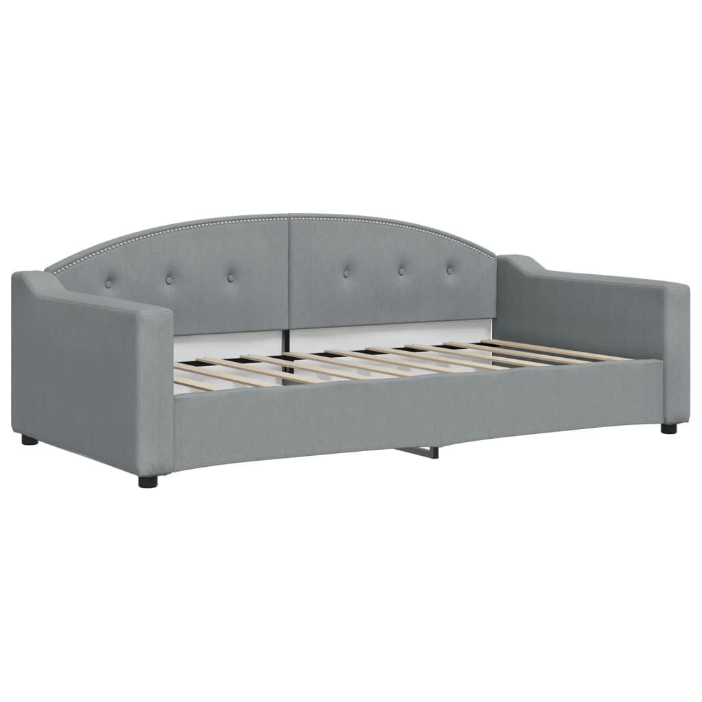 daybed med madras 90x190 cm stof lysegrå