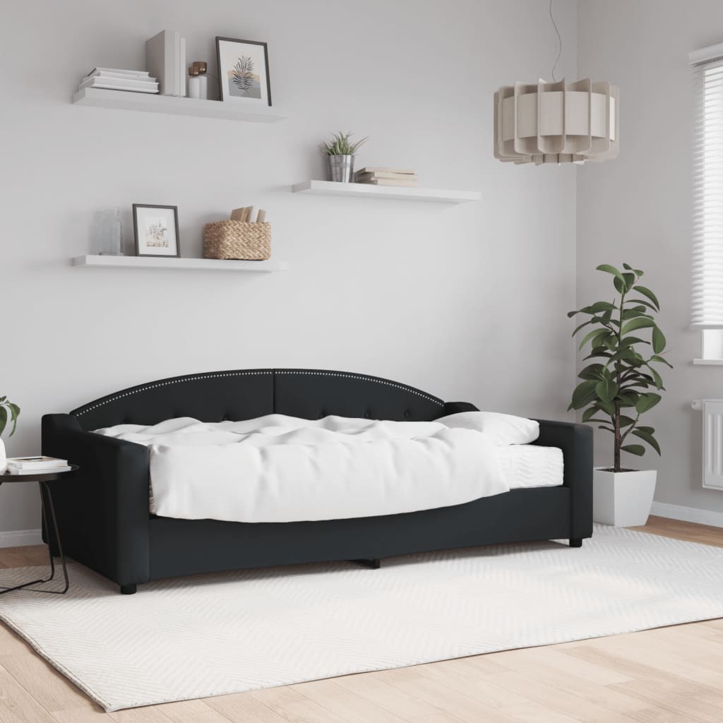 daybed med madras 90x190 cm stof sort