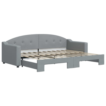 daybed med udtræk 80x200 cm stof lysegrå