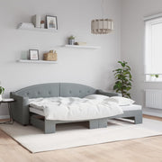 daybed med udtræk 80x200 cm stof lysegrå