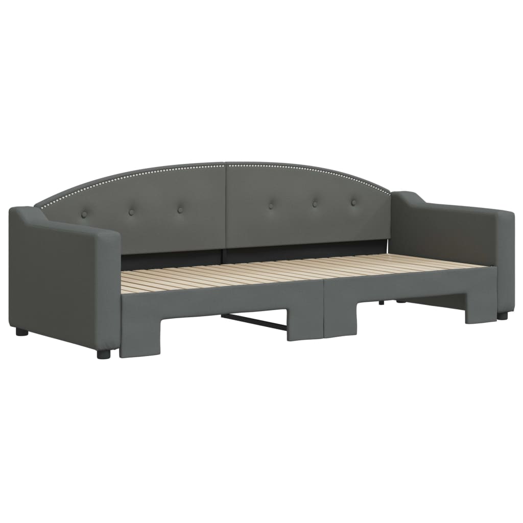 daybed med udtræk 80x200 cm stof mørkegrå