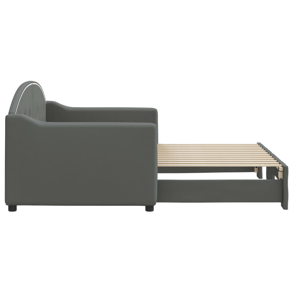 daybed med udtræk 80x200 cm stof mørkegrå