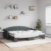 daybed med udtræk 80x200 cm stof mørkegrå