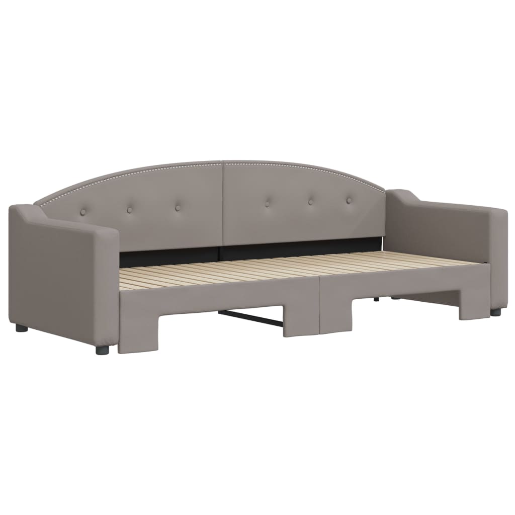 daybed med udtræk 80x200 cm stof gråbrun