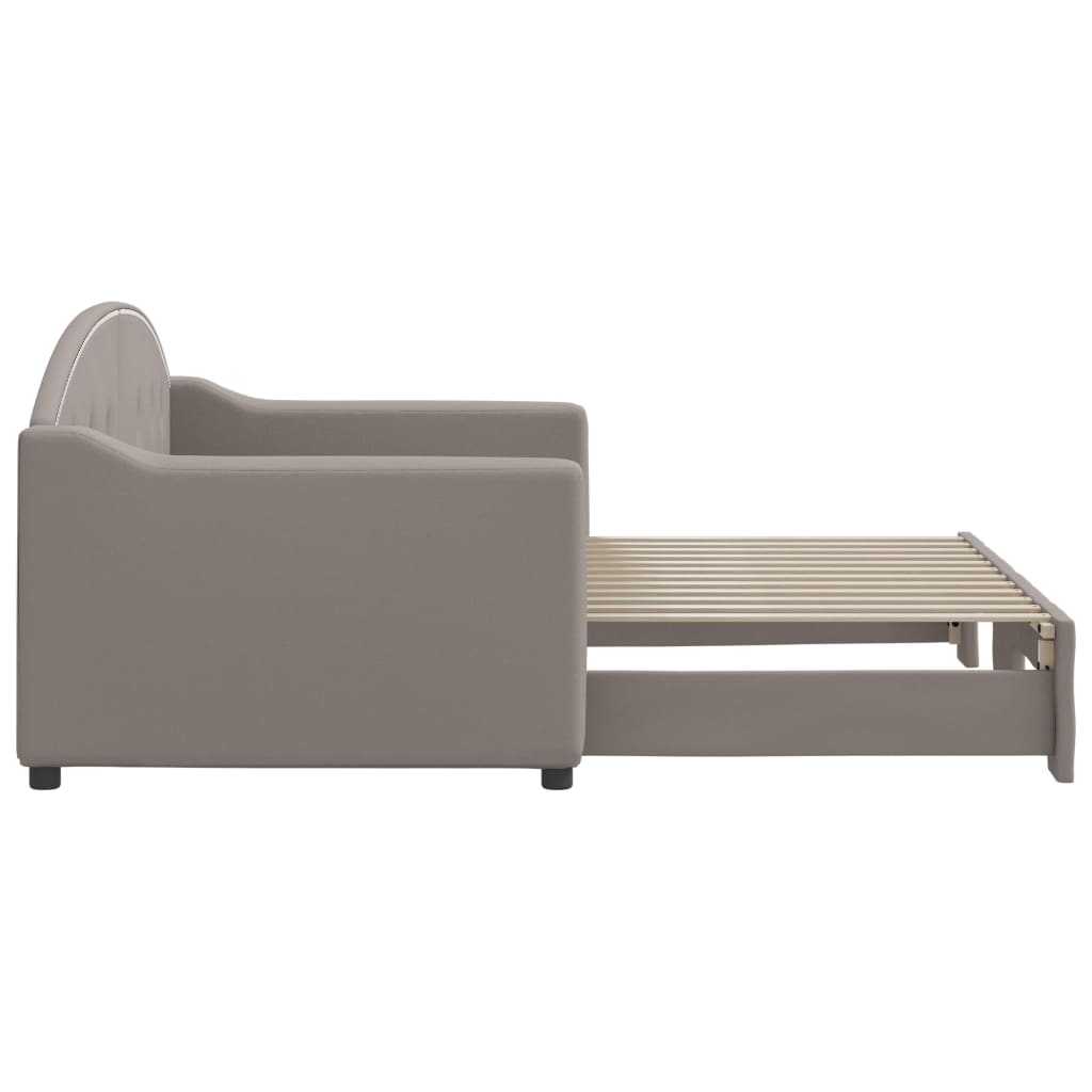 daybed med udtræk 80x200 cm stof gråbrun
