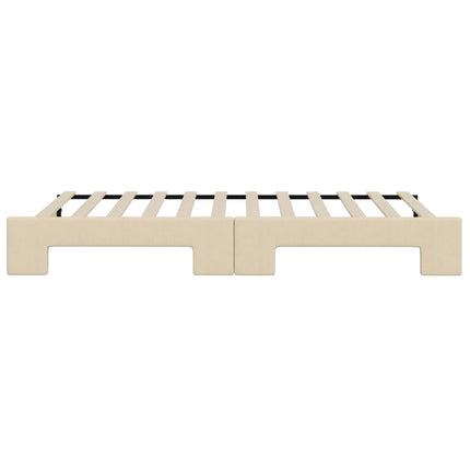 daybed med udtræk 80x200 cm stof cremefarvet