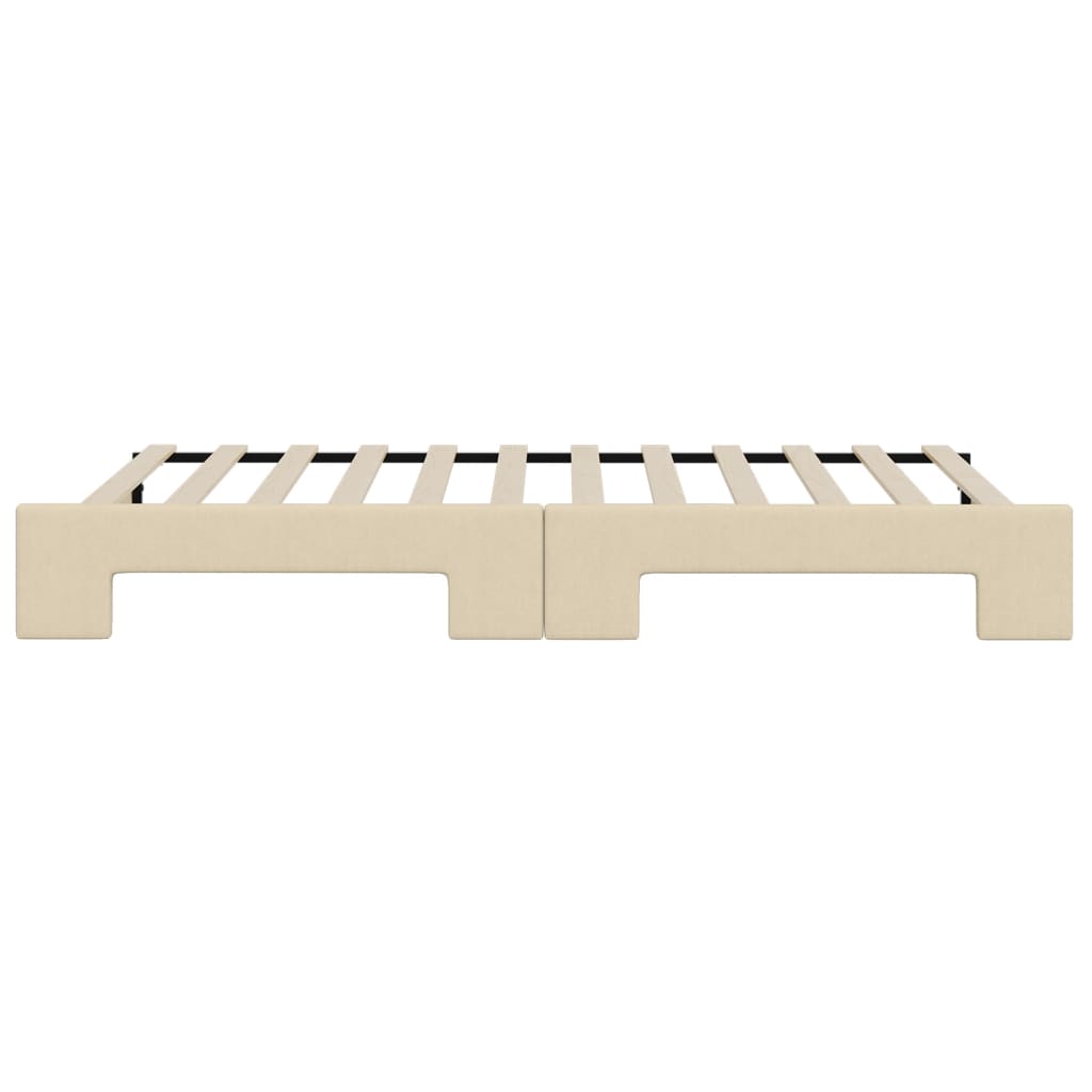 daybed med udtræk 80x200 cm stof cremefarvet
