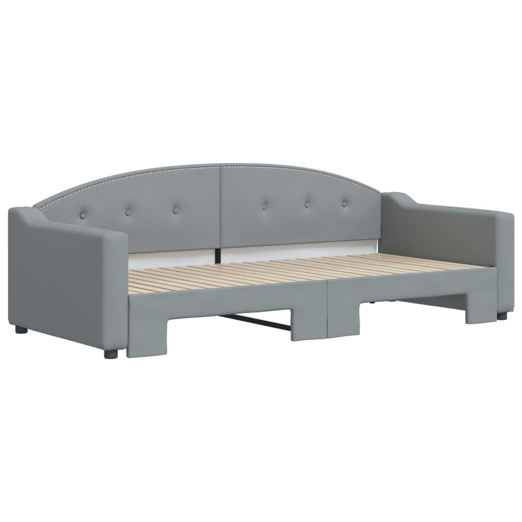 daybed med udtræk 90x200 cm stof lysegrå