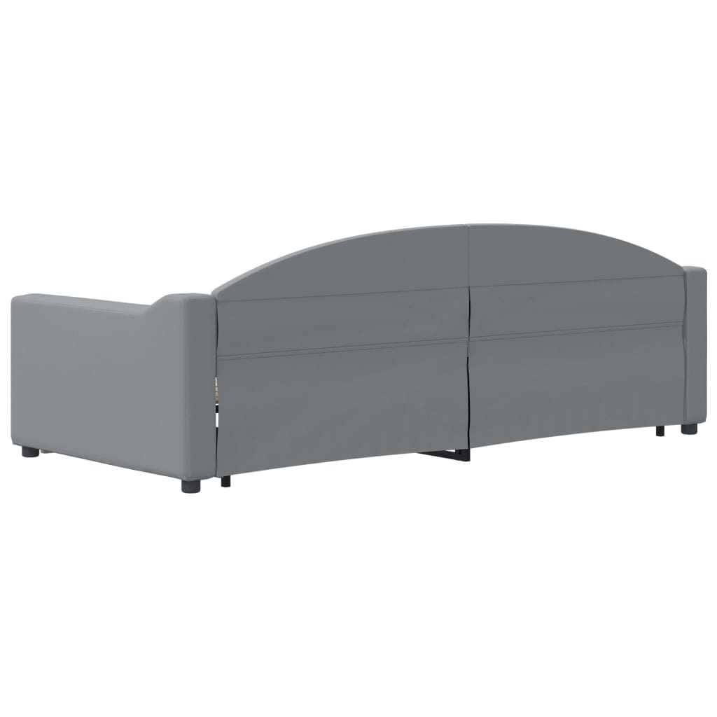 daybed med udtræk 90x200 cm stof lysegrå