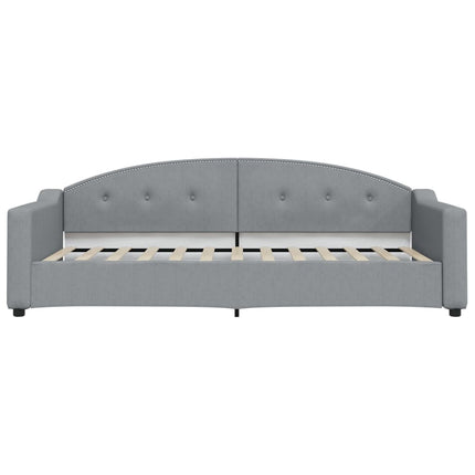 daybed med udtræk 90x200 cm stof lysegrå