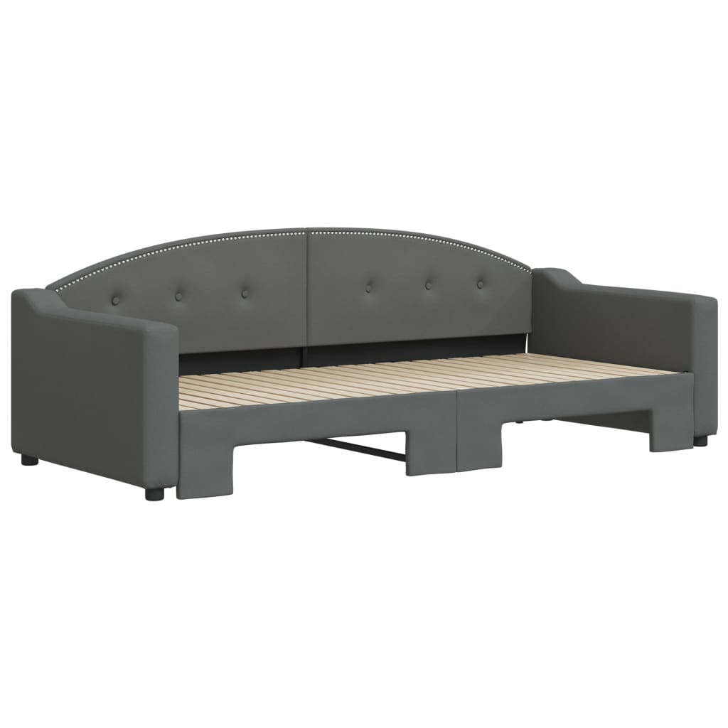 daybed med udtræk 90x200 cm stof mørkegrå