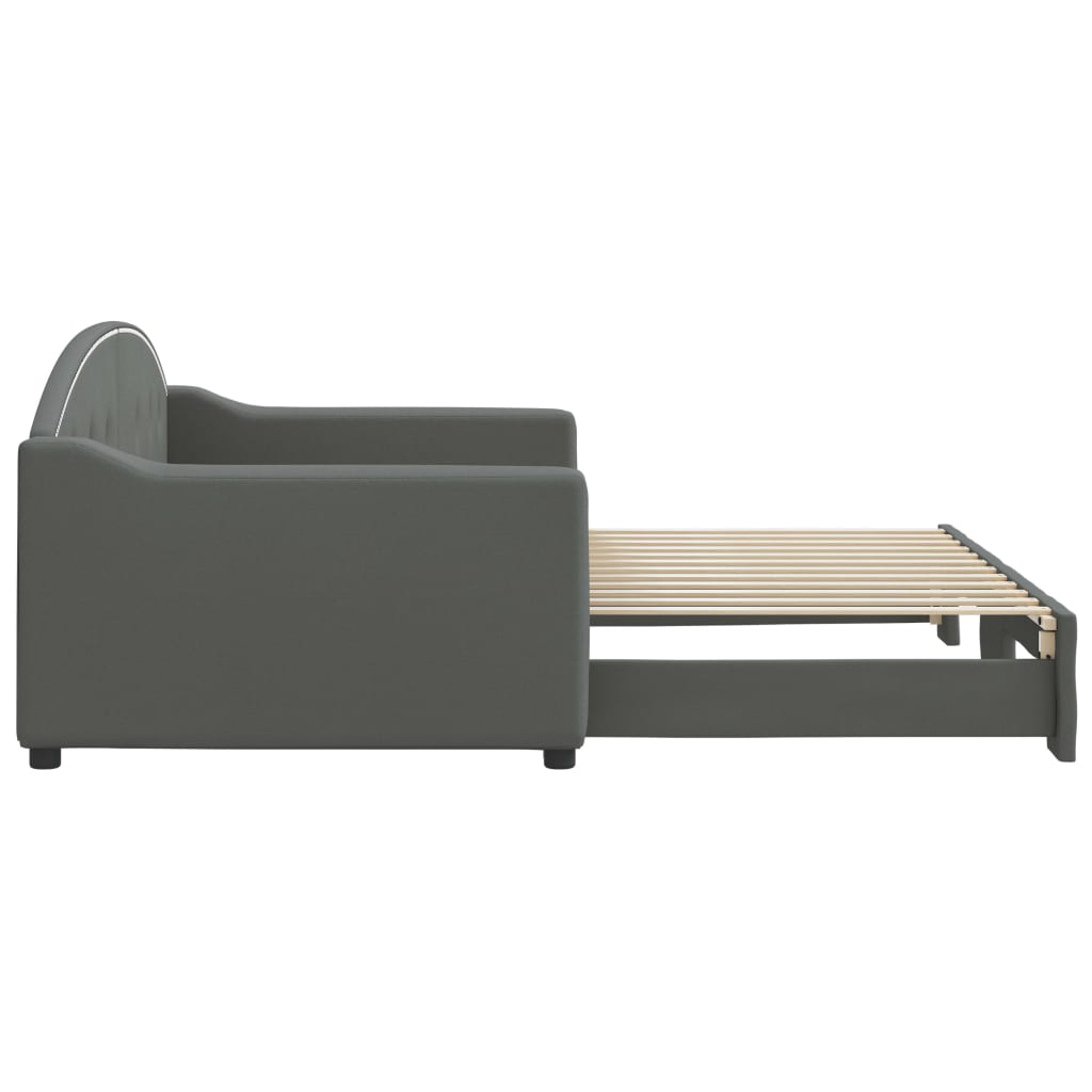 daybed med udtræk 90x200 cm stof mørkegrå