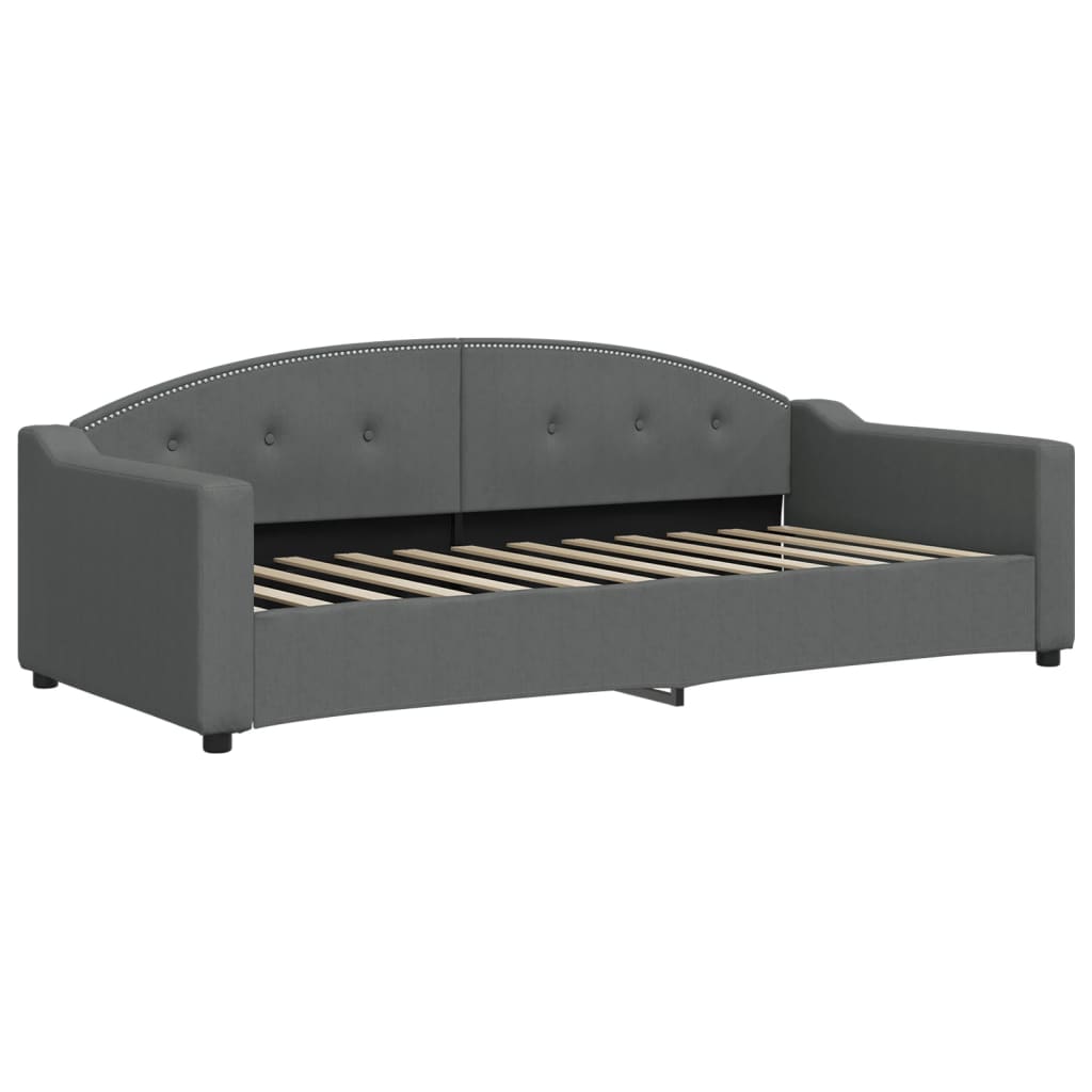 daybed med udtræk 90x200 cm stof mørkegrå