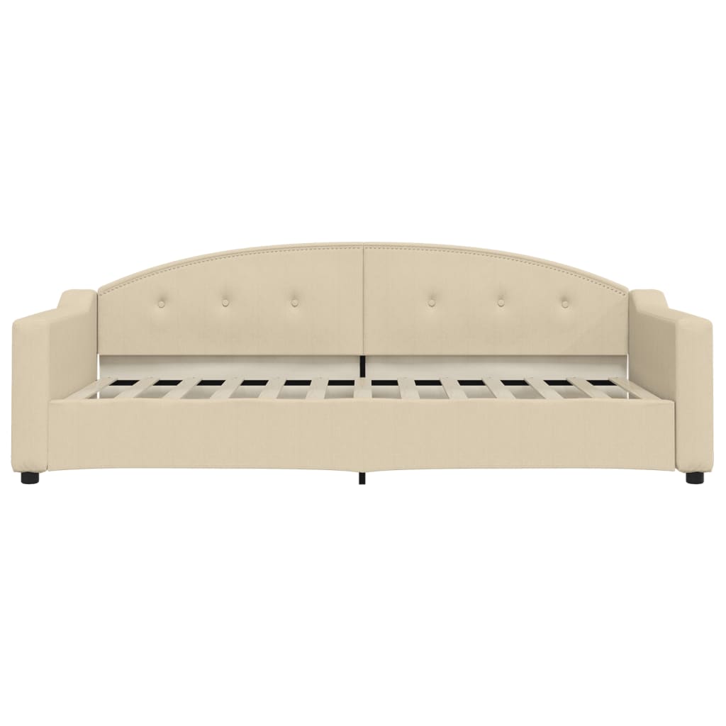 daybed med udtræk 90x200 cm stof cremefarvet
