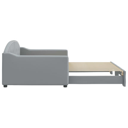 daybed med udtræk 100x200 cm stof lysegrå