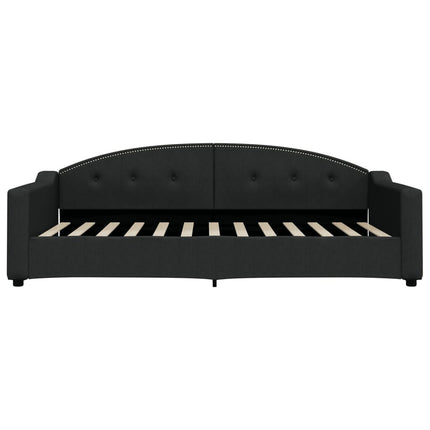daybed med udtræk 100x200 cm stof sort