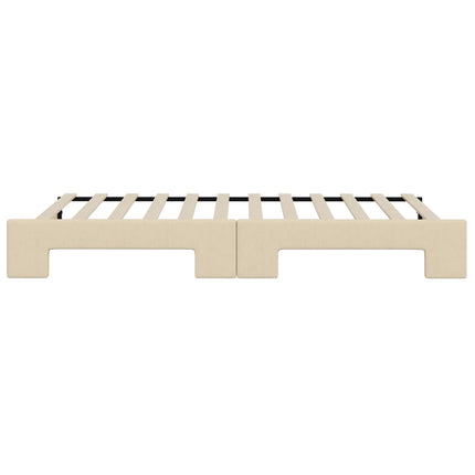 daybed med udtræk 100x200 cm stof cremefarvet