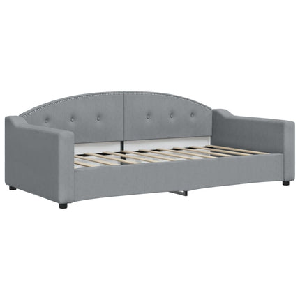 daybed med udtræk 90x190 cm stof lysegrå