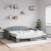 daybed med udtræk 90x190 cm stof lysegrå