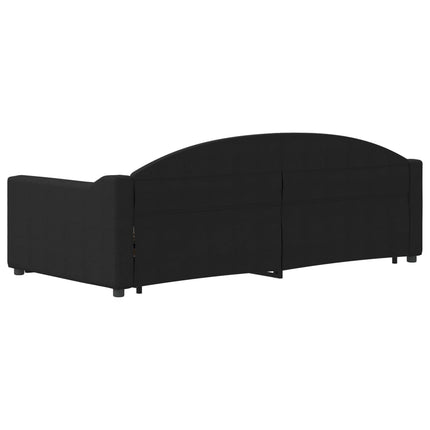 daybed med udtræk 90x190 cm stof sort