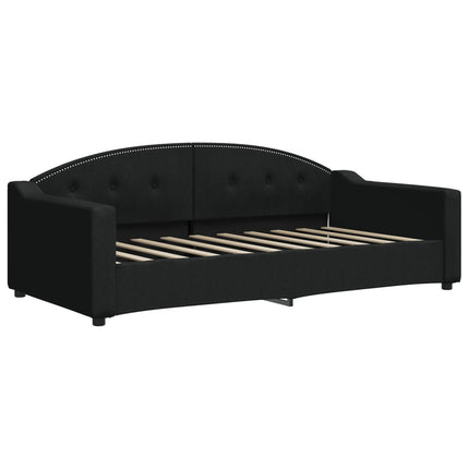 daybed med udtræk 90x190 cm stof sort