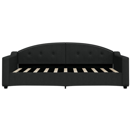 daybed med udtræk 90x190 cm stof sort