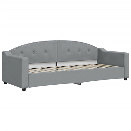 daybed med udtræk og madras 80x200 cm stof lysegrå