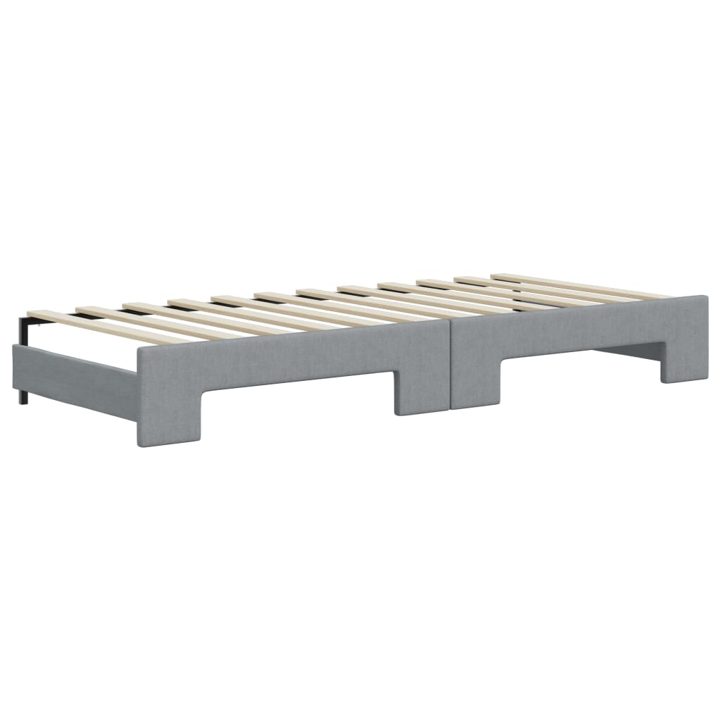 daybed med udtræk og madras 80x200 cm stof lysegrå