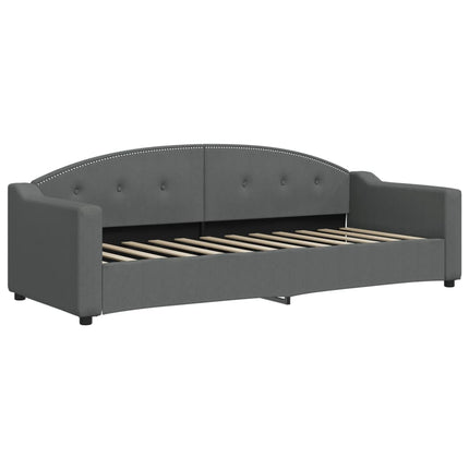 daybed med udtræk og madras 80x200 cm stof mørkegrå