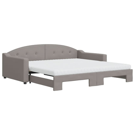 daybed med udtræk og madras 100x200 cm stof gråbrun