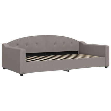 daybed med udtræk og madras 100x200 cm stof gråbrun