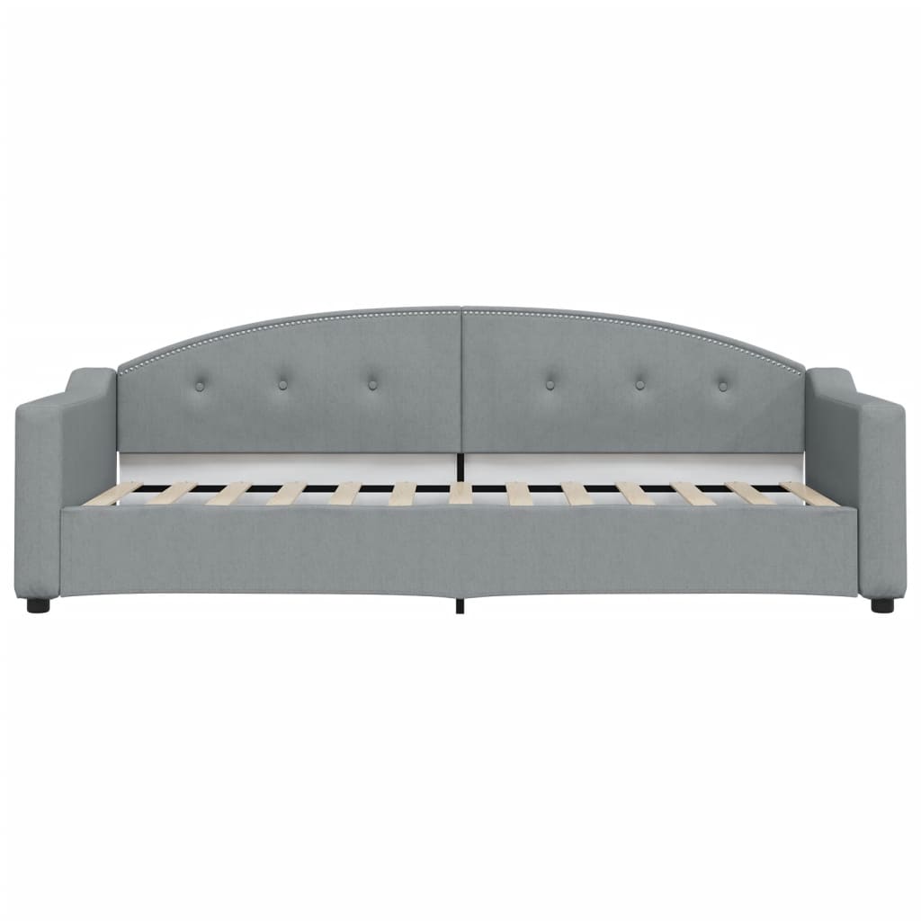 daybed med udtræk og skuffer 80x200 cm stof lysegrå