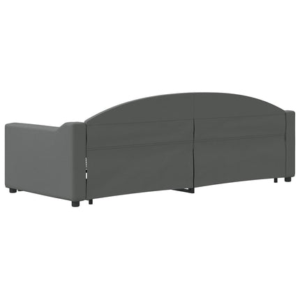 daybed med udtræk og skuffer 80x200 cm stof mørkegrå
