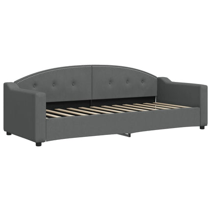 daybed med udtræk og skuffer 80x200 cm stof mørkegrå