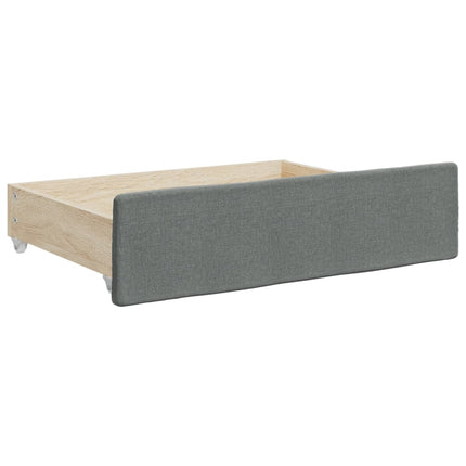 daybed med udtræk og skuffer 80x200 cm stof mørkegrå