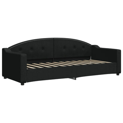 daybed med udtræk og skuffer 80x200 cm stof sort