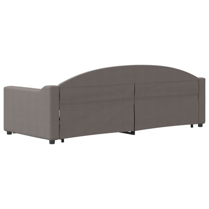 daybed med udtræk og skuffer 80x200 cm stof gråbrun