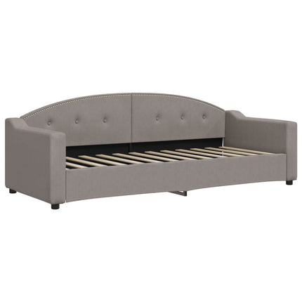 daybed med udtræk og skuffer 80x200 cm stof gråbrun